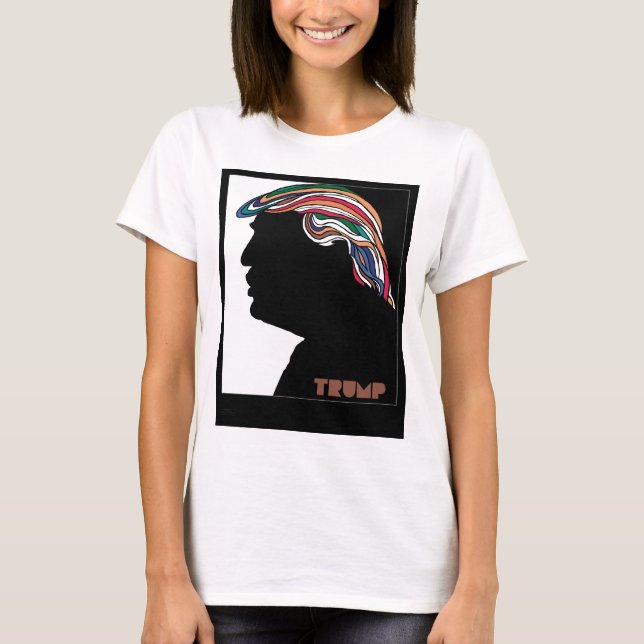 T-shirt Donald Trump Combover psychédélique (Devant)