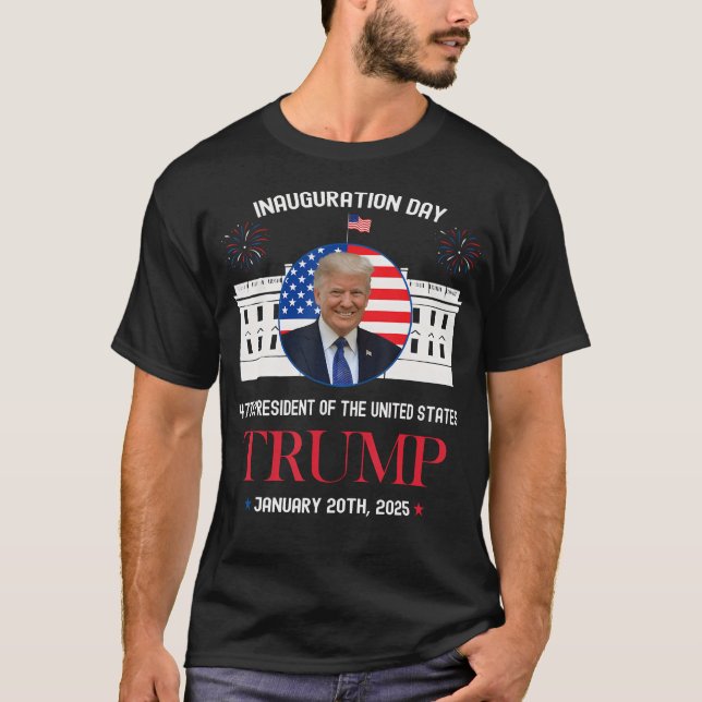 T-shirt Donald Trump Inauguration Day 2025 47E Président (Devant)