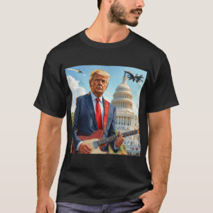 T-shirt Donald Trump jouant de la guitare électrique Capit