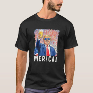 T-shirt Donald Trump Merica 4 juillet Trump Soutien Prem