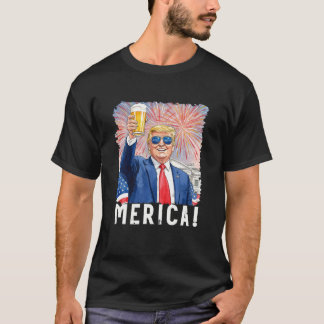 T-shirt Donald Trump Merica 4 juillet Trump soutiennent la