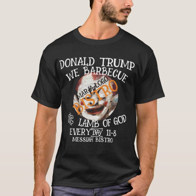 T-SHIRT DONALD TRUMP NOUS BARBECUE L'AGNEAU DE DIEU TOUS L (Devant)