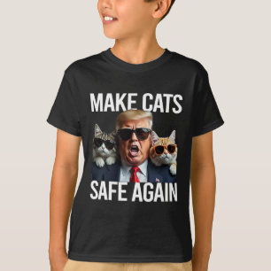T-shirt Donald Trump Rend Les Chats Sûrs à Nouveau Chapeau