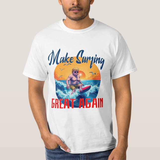 T-shirt Donald Trump "Rendre sa grandeur au surf" (Devant)
