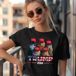 T-shirt Donald Trump sécurise à nouveau les chats Casquett