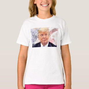 T-shirt Donald Trump souriant avec le drapeau américain