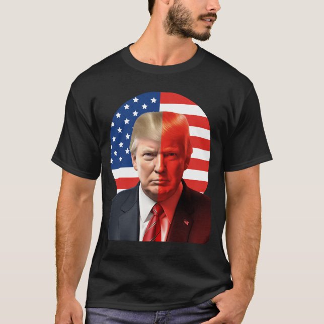 T-shirt Donald Trump Triumph Premier Pompe 2024 Tee. (Devant)