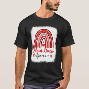 T-shirt Donateur mondial de sang Boho rouge arc-en-ciel Do