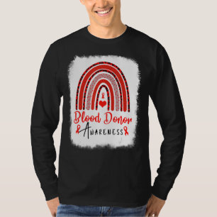 T-shirt Donateur mondial de sang Boho rouge arc-en-ciel Do