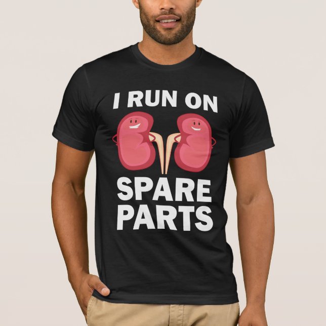 T-shirt Donateurs drôles de rein - je cours sur le cadeau (Devant)