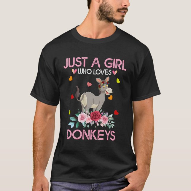 T-shirt Donkey Amoureux des animaux Don Juste Une Fille Qu (Devant)