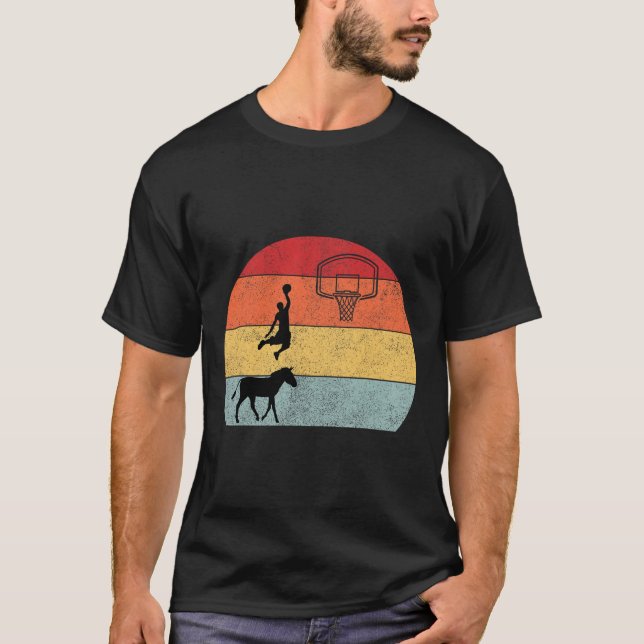 T-shirt Donkey basketball joueur entraîneur Sport ride âne (Devant)