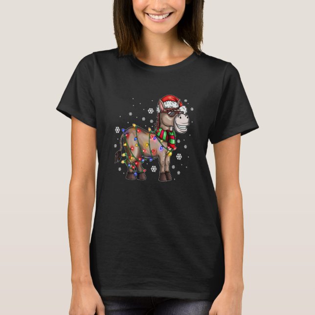 T-shirt Donkey Christmas Costume Children's Outfit Giving  (Devant)
