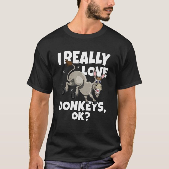 T-shirt Donkey Farmer Donkey Mule J'Aime Vraiment Les ânes (Devant)