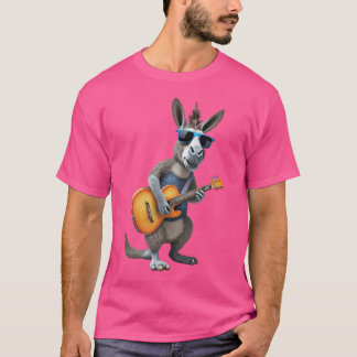T-shirt Donkey Jouer Guitare Électrique - Animal Donkey Lo