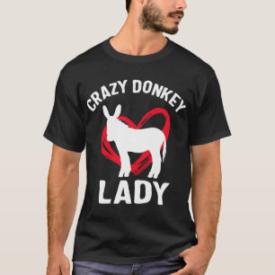 T-shirt Donkey Maman Chemise Crazy Donkey Lady Funny Anima