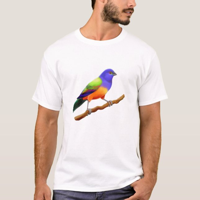 T-shirt donnant un petit coup peint tropical (Devant)