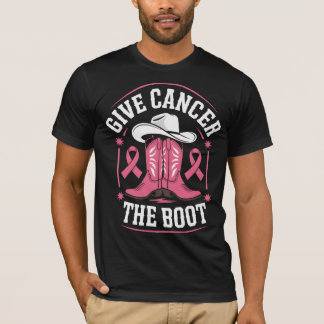 T-shirt Donner le cancer - Boots Cowboy rose Ca du sein