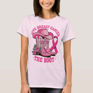 T-shirt Donner Le Cancer Du Sein Le Boot Rose Cowboy Boots