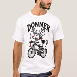 T-shirt Donner The Reindeer Riding a Bike