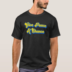 T-shirt Donnez À Peace Une Chance Blue And Yellow Special