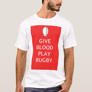 T-shirt Donnez le rugby de jeu de sang