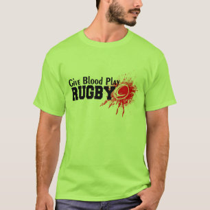 T-shirt donnez le rugby de jeu de sang