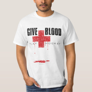 T-shirt Donnez l'hockey v2 de jeu de sang