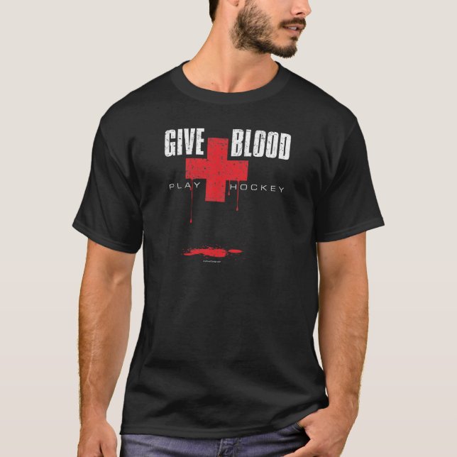 T-shirt Donnez l'hockey v2 de jeu de sang (Devant)