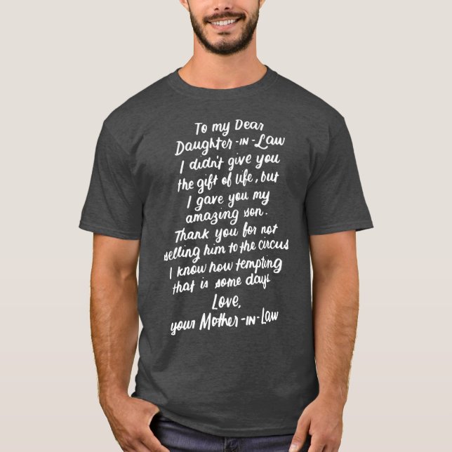 T-shirt Dons amusants pour la fille en droit à mon chère (Devant)