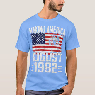 T-shirt Dons du 38e anniversaire Août 1982 Drapeau américa