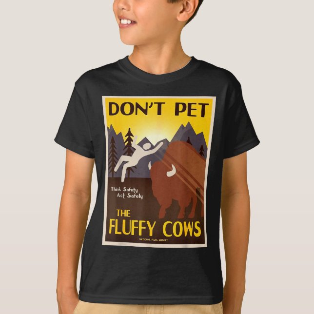 T-shirt Don't Pet The Fluffy Cows  (Devant)