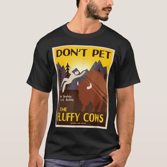 T-shirt Don't Pet The Fluffy Cows  (Devant)