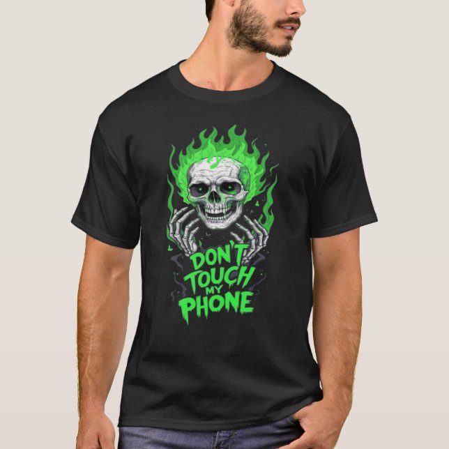 T - SHIRT DONT TOUCH TELEFON NEUES FASHION DESIGNE (Vorderseite)