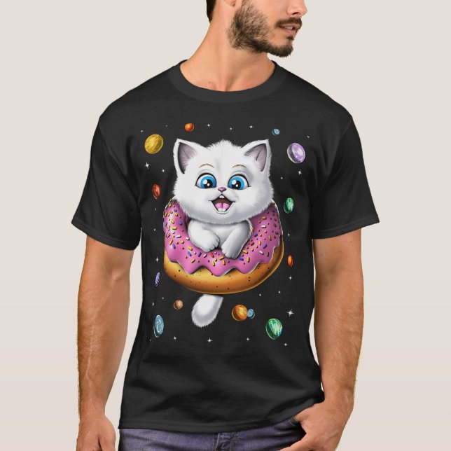 T-shirt Donut Chat de l'Espace (Devant)