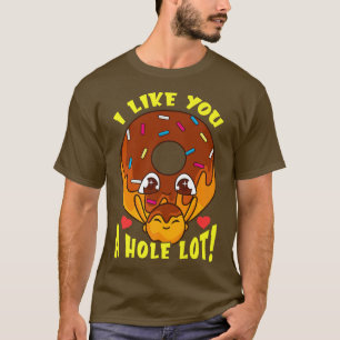 T-shirt Donut Lover Pun Je Vous Aime Un Trou Beaucoup Mang