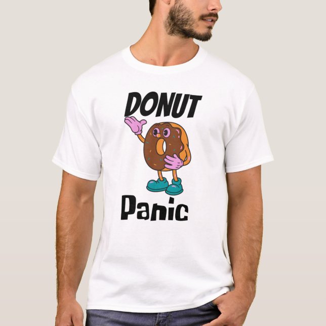 T-shirt Donut Panic Funny Donut (Devant)