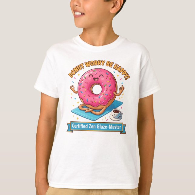 T-shirt Donut Worry Be Happy – Mindful Treat Tee (Devant)