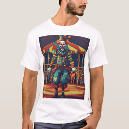 T-shirt Doodle à faible contraste d'un clown maléfique au 