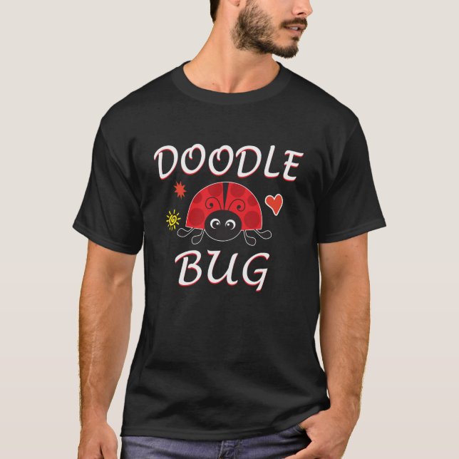 T-shirt Doodle Bug Funny Doodle Ladybug (Devant)