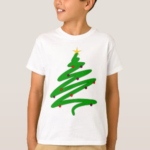 T-shirt Doodle d'arbre de Noël vert