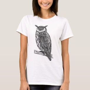 T-shirt Doodle de Chouette animal Totem sauvage