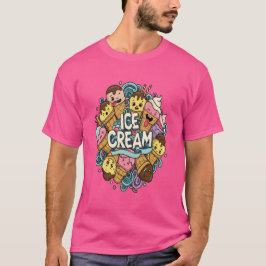 T-shirt Doodle de crème glacée Whimsical