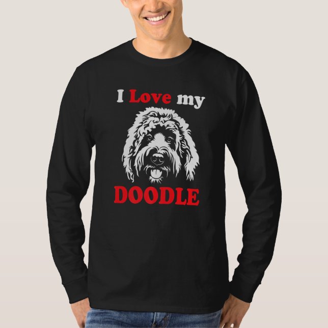 T-shirt Doodle Doodle Dog J'Aime Mon Doodle (Devant)