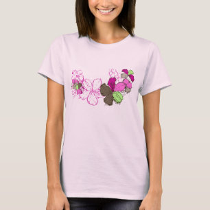 T-shirt Doodle Hibiscus Dames Tee