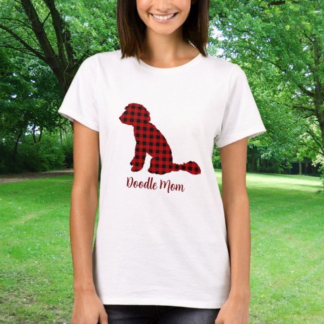 T-shirt Doodle Mom Labradoodle In Buffalo Check Plaid (Créateur téléchargé)