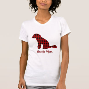 T-shirt Doodle Mom Labradoodle In Buffalo Check Plaid T-Sh