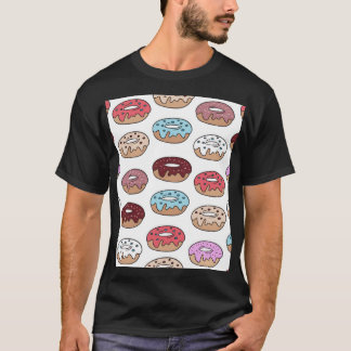 T-shirt Doodle Multi-Coloured Donuts Arrière - plan.