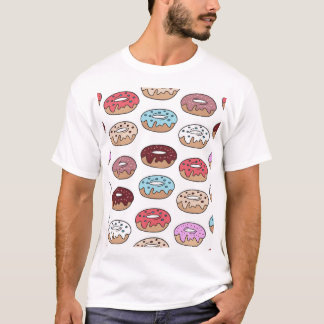 T-shirt Doodle Multi-Coloured Donuts Arrière - plan.