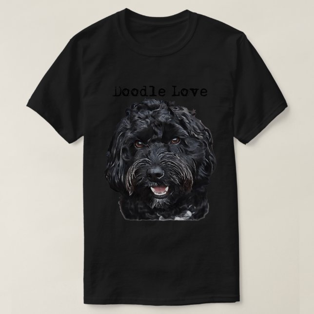 T-shirt Doodle noir Chien 1  (Design devant)